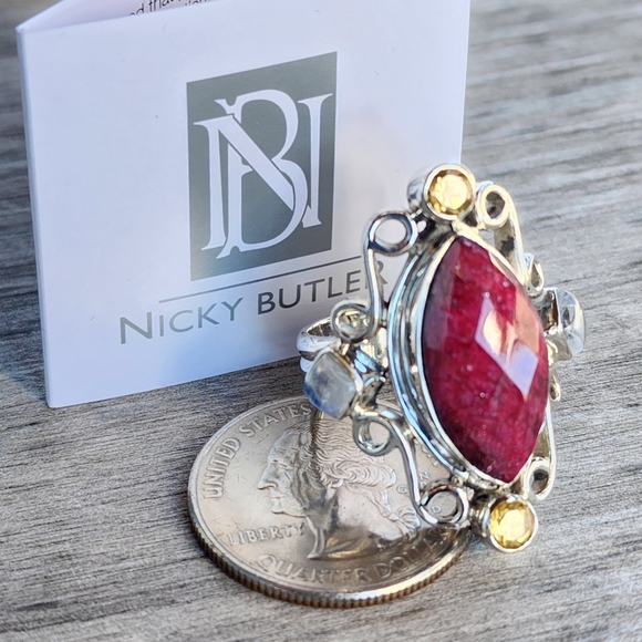 Nicky Butler RAJ Collection Ruby Citrine 925 Sterling Silver Ring Limited NWT ❤️ - Picture 3 of 14
